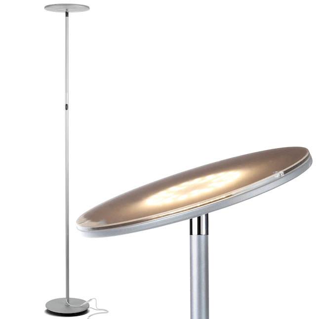 Brightech 67-in Platinum Silver Torchiere Floor Lamp