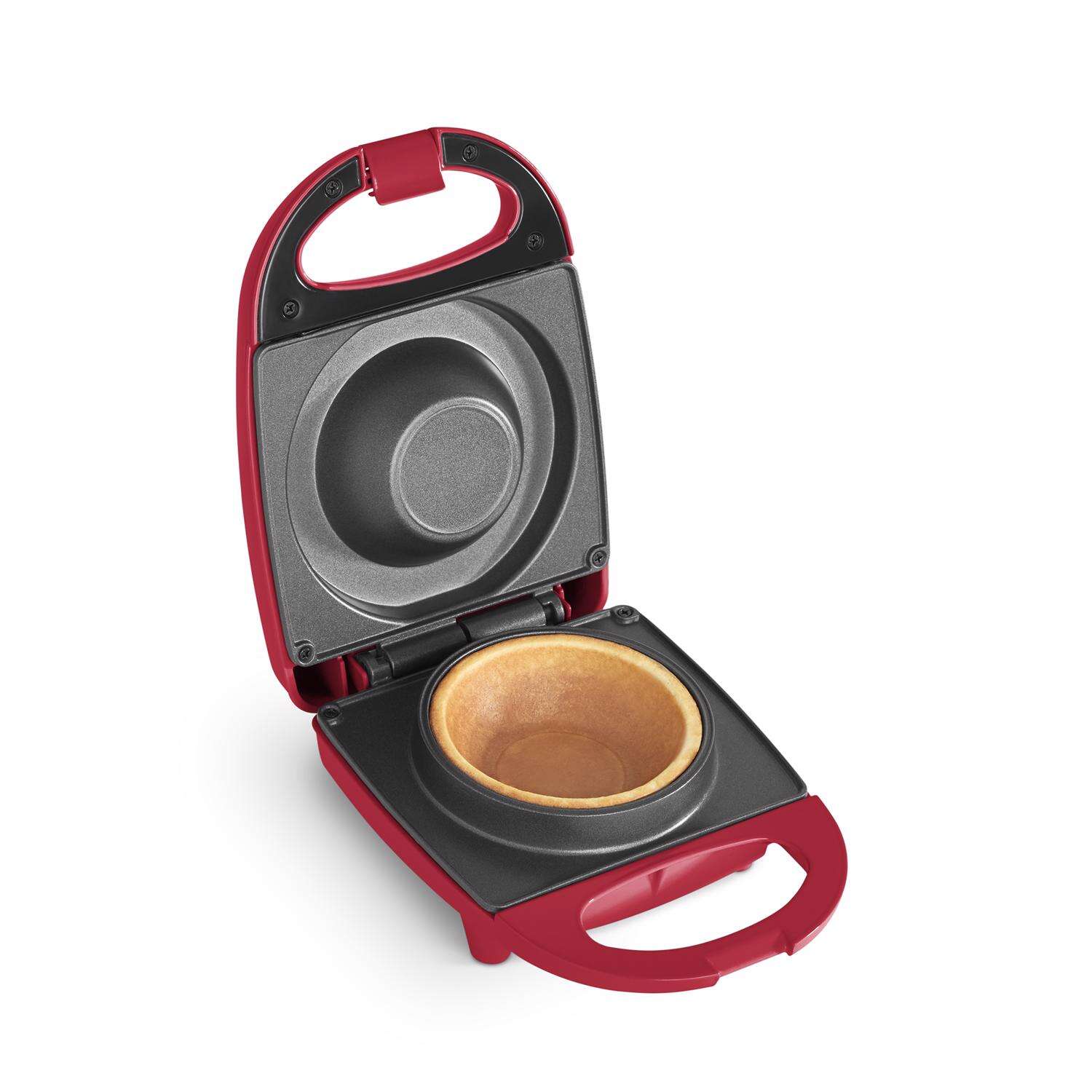 Rise by Dash 1 waffle Red Plastic Waffle Bowl Maker