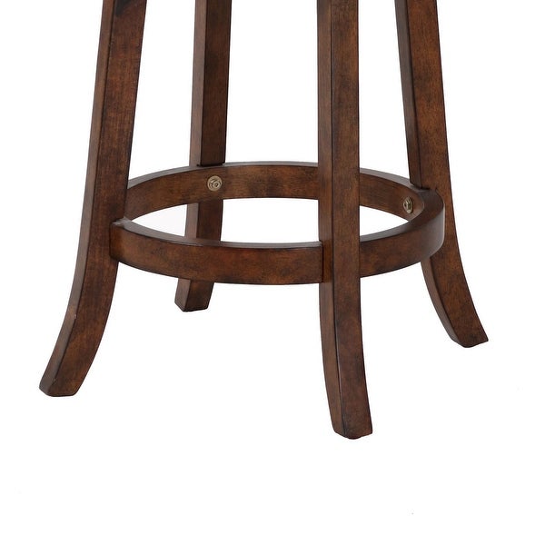 Curved Swivel Counter Stool with Leatherette Padded Seating，Brown and Black - 39 H x 21.5 W x 16.88 L Inches