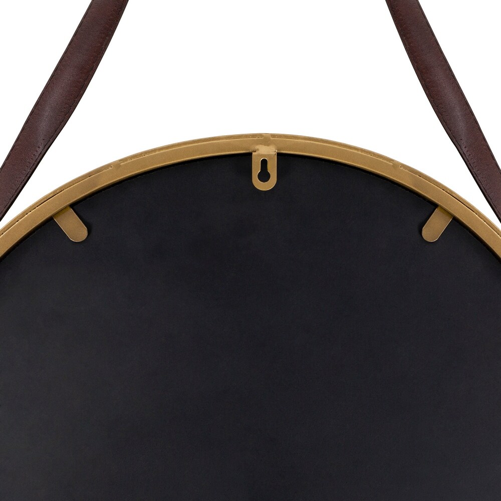 Artistic Weavers Lathan Modern Hanging Round Mirror with Leather Strap   28\