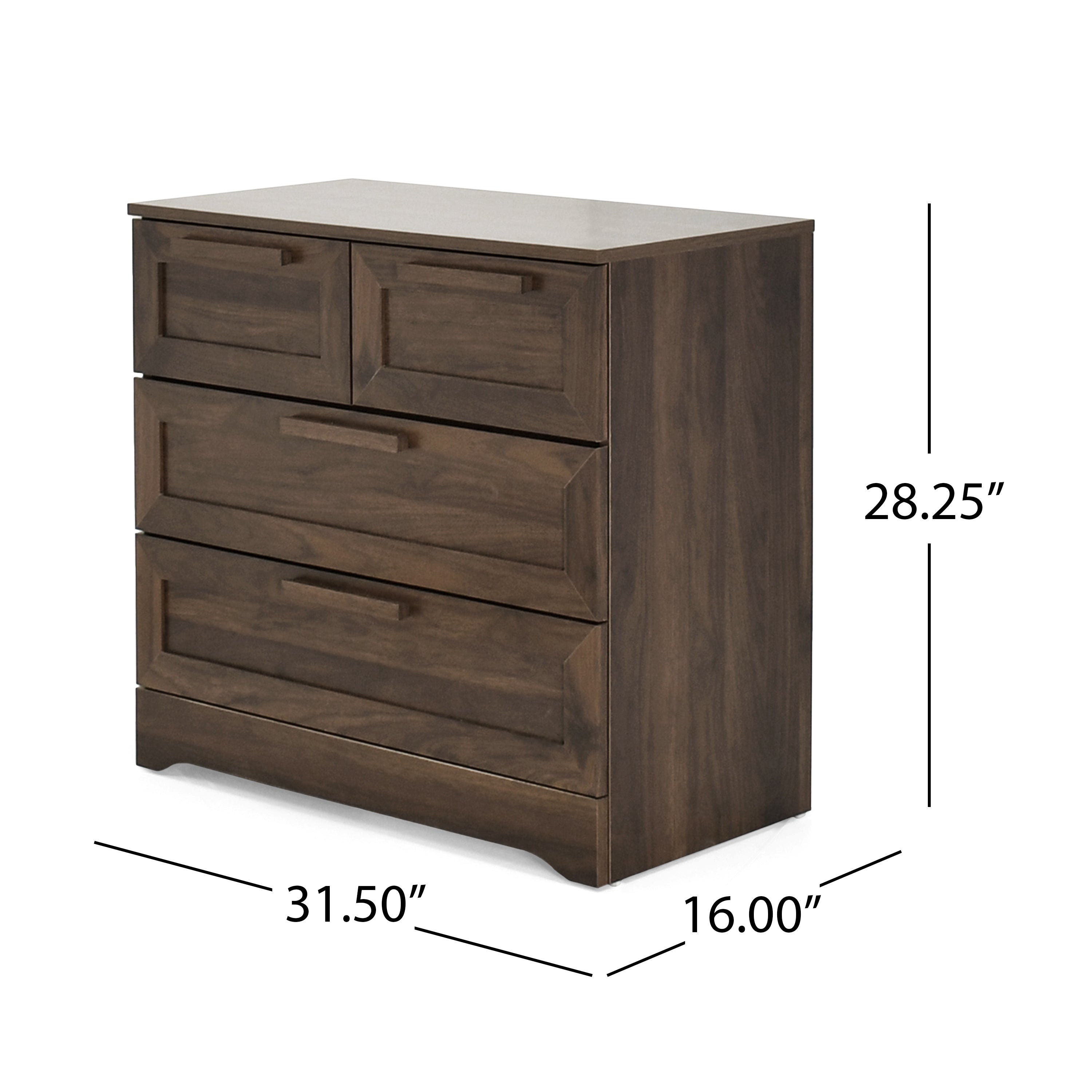 Broxon Rustic Wide 4 Drawer Dresser