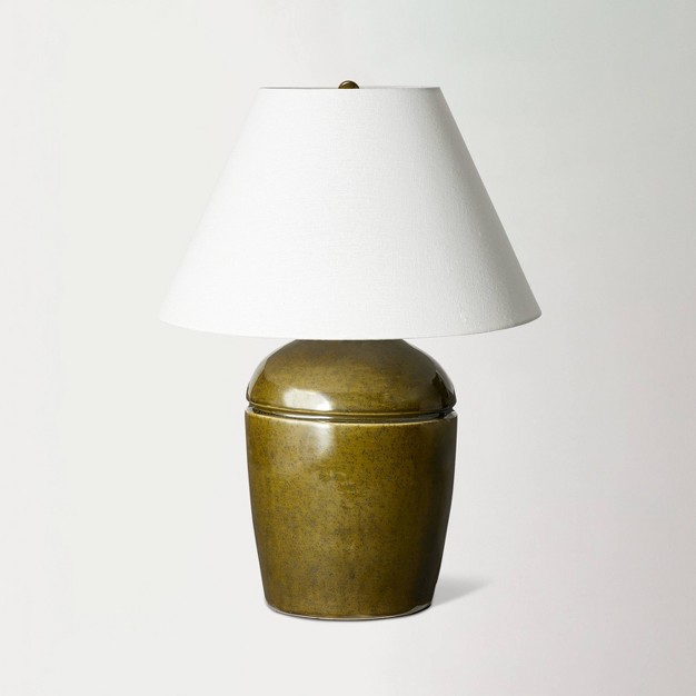 Medium High Gloss Ceramic Table Lamp Green Designed With Studio Mcgee