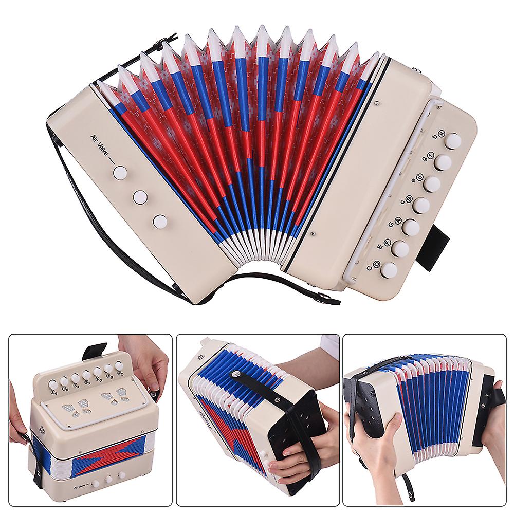 Mini 10 button Kids Accordion Toy Supports Bass Chords 14 Notes With Cleaning Cloth Educational Music Instrument For Children