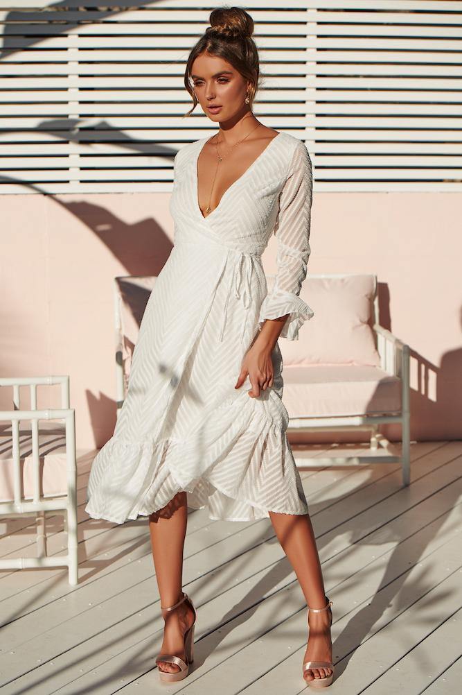 La Rose Midi Dress White