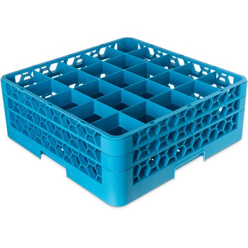 Carlisle RG25-214 Opticlean Glass Rack - 25 Compartments - 2 Extenders