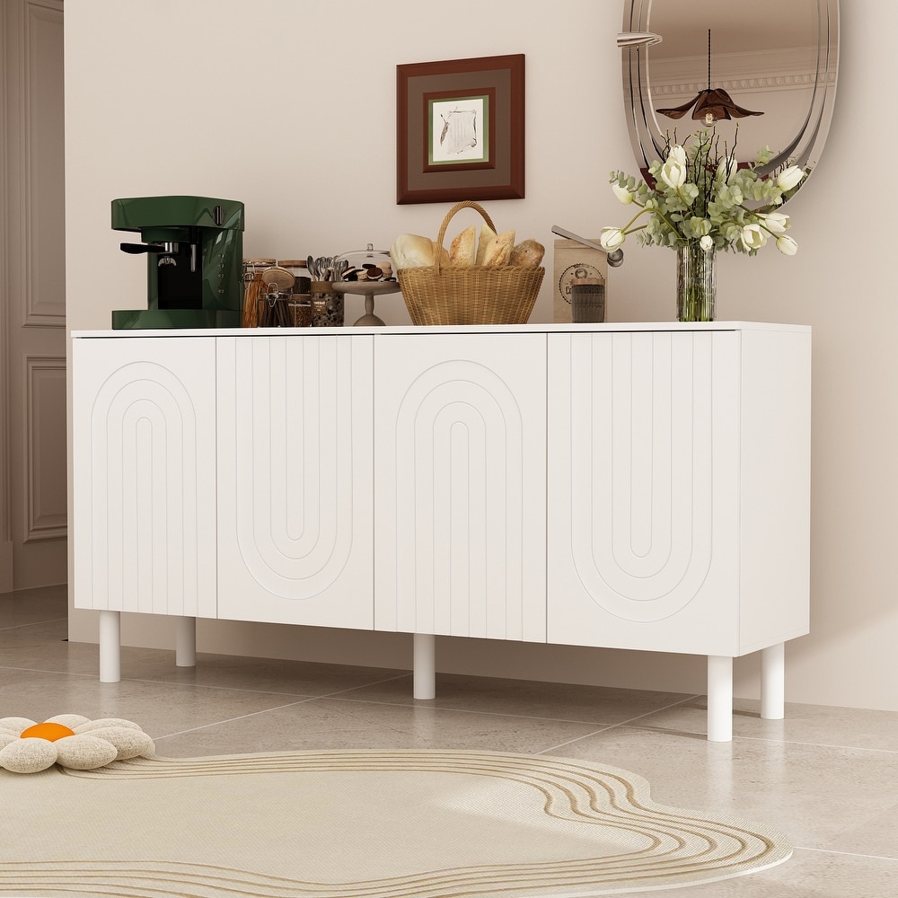 White MDF Sideboard Bookcase Kitchen Cabinet Buffet Credenza End Table