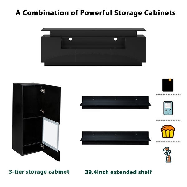 5Pcs Wall Mount Floating TV Stand Entertainment Center up to 75