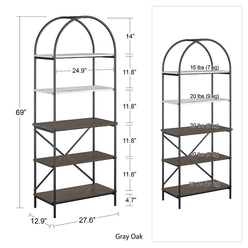 CosmoLiving by Cosmopolitan Vivinne 5-Shelf Bookcase