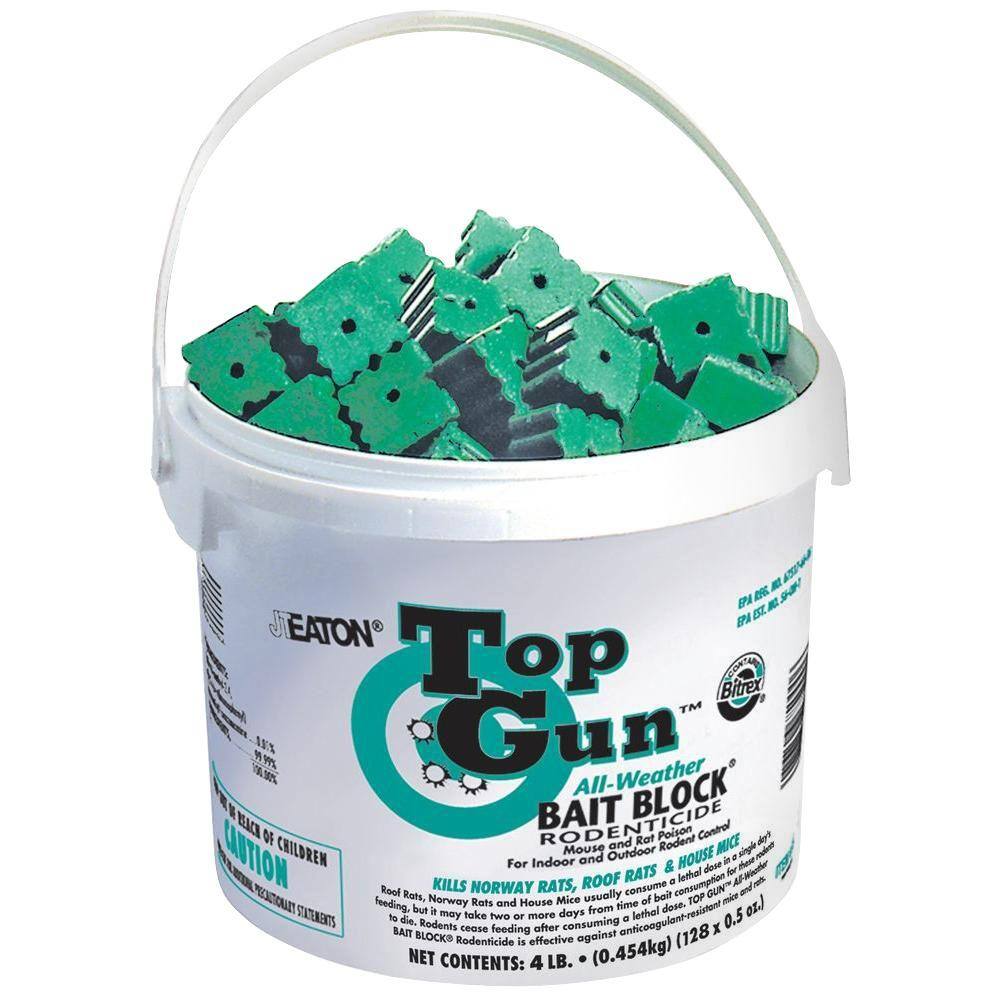 JT Eaton 750 Top Gun Bait Block Rodenticide with Stop-Feed Action and Bitrex for Mice and Rats (128-Pack) 750