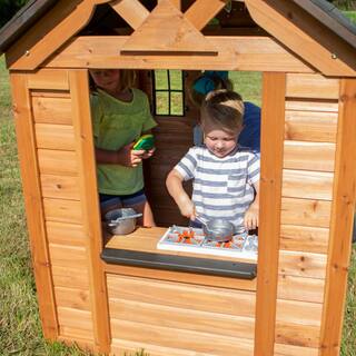 Backyard Discovery Sweetwater Outdoor Wooden Playhouse with Kitchen 2001312com