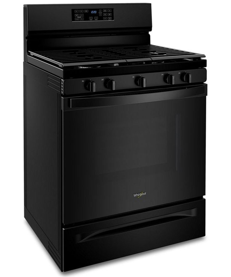 Whirlpool 5 Cu. Ft. Black 5-In-1 Air Fry Gas Range