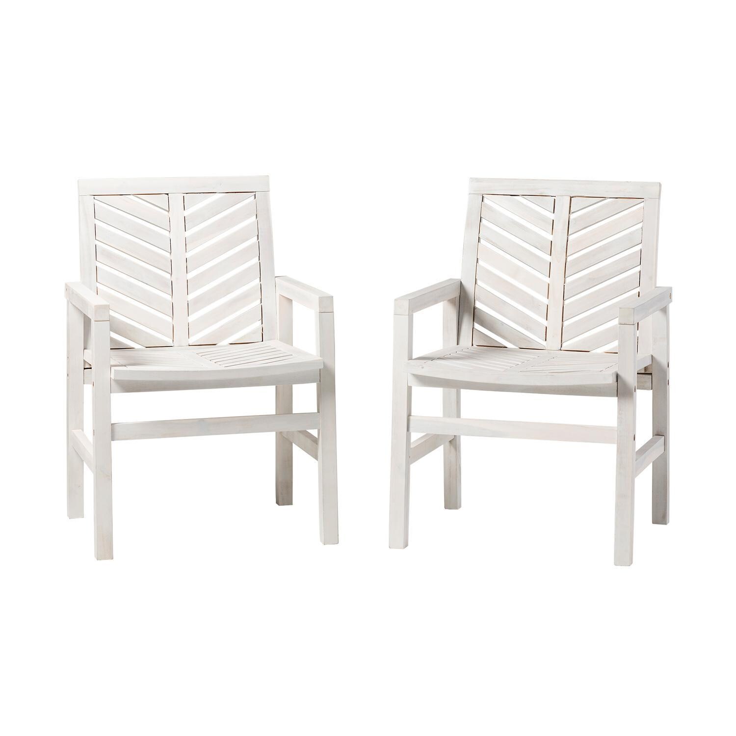 Ultimate Patio Wishlake 2 Piece Acacia Patio Dining Arm Chair Set