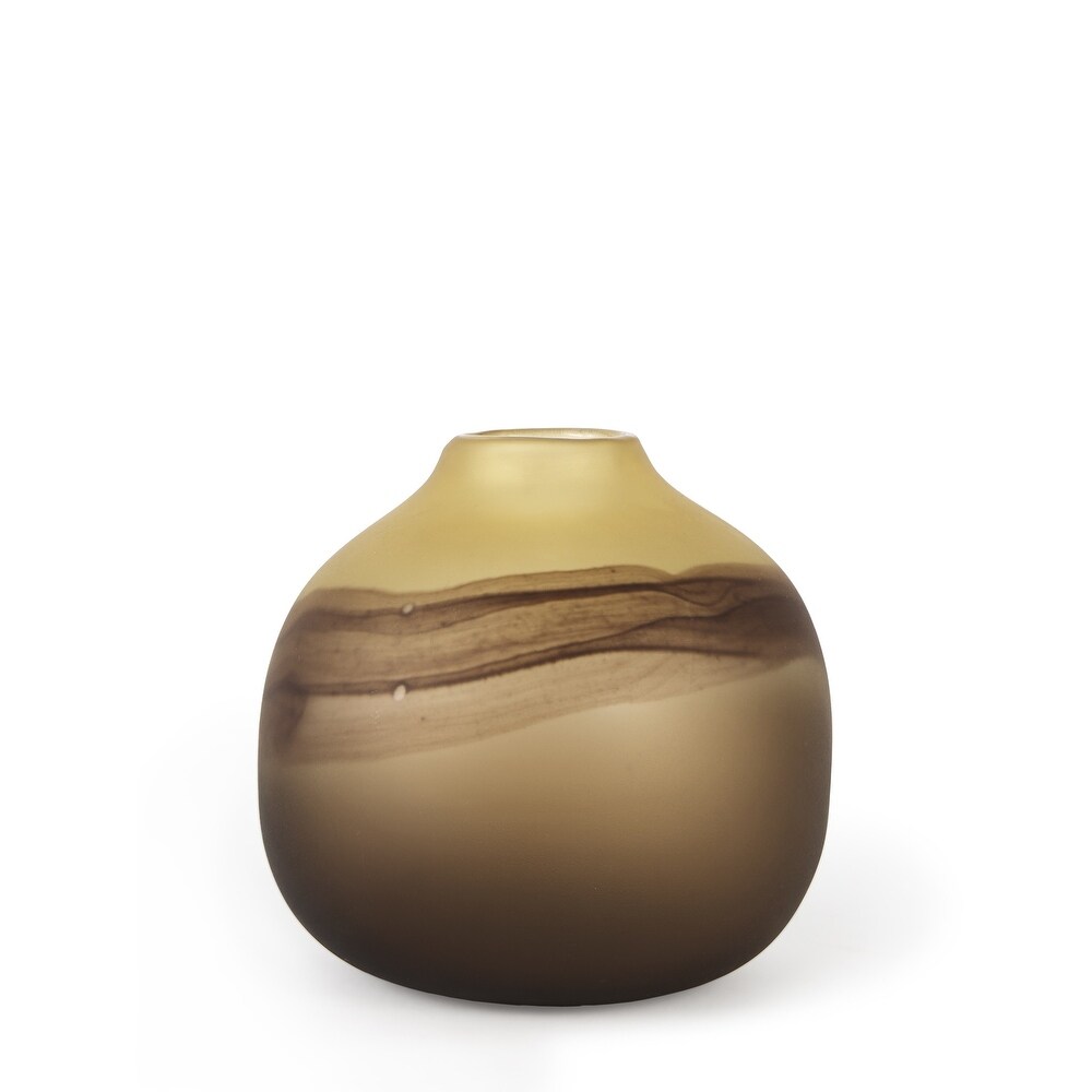 Brown and Beige Smoky Sand Dunes Glass Vase