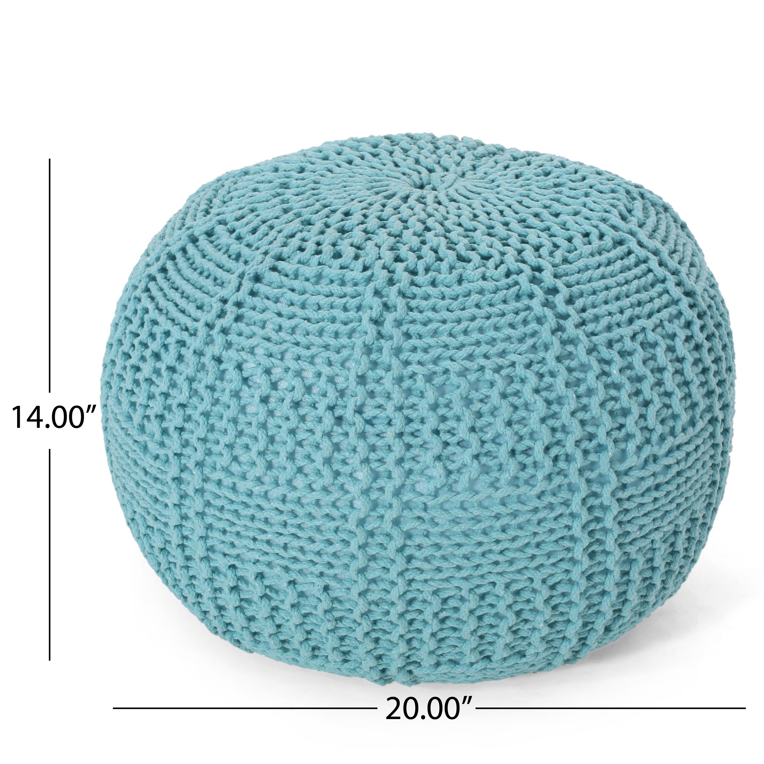 Sardis Modern Knitted Cotton Round Pouf