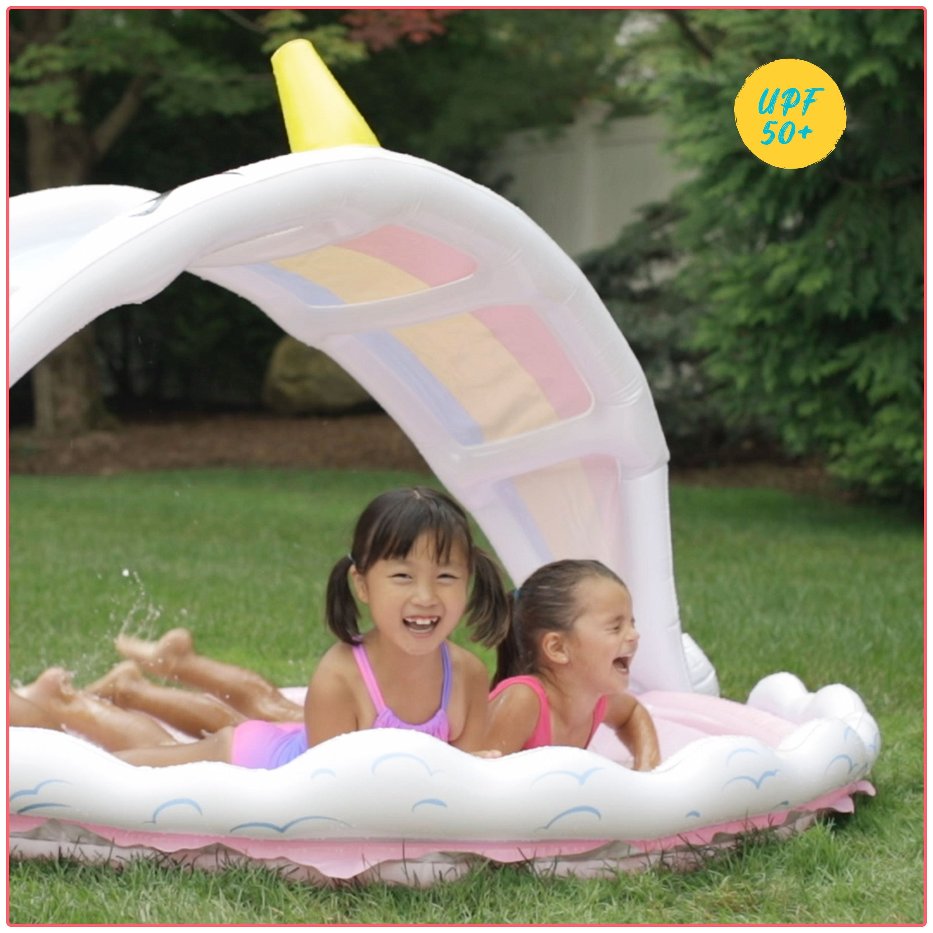 Sunsmart Rainbow Unicorn Shade N' Splash Sprinkler and Splash Pad 5.5'