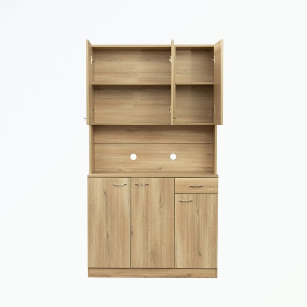 Wardrobe with 6-Doors， 1-Open Shelves and 1-Drawer - - 37065943