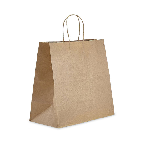 Prime Time Packaging Kraft Paper Bags， Jr. Mart， 13 x 7 x 13， Natural， 250/Carton (NK13713)