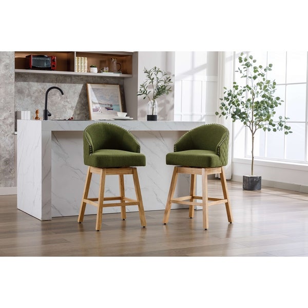 JASIWAY Modern Upholstered Bar Stools (Set of 2)