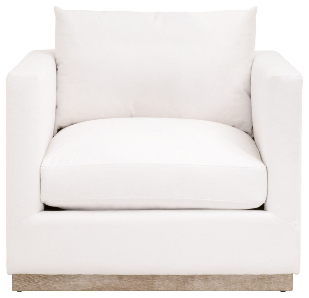 Siena Plinth Base Sofa Chair   Farmhouse   Armchairs And Accent Chairs   by Essentials for Living  Houzz