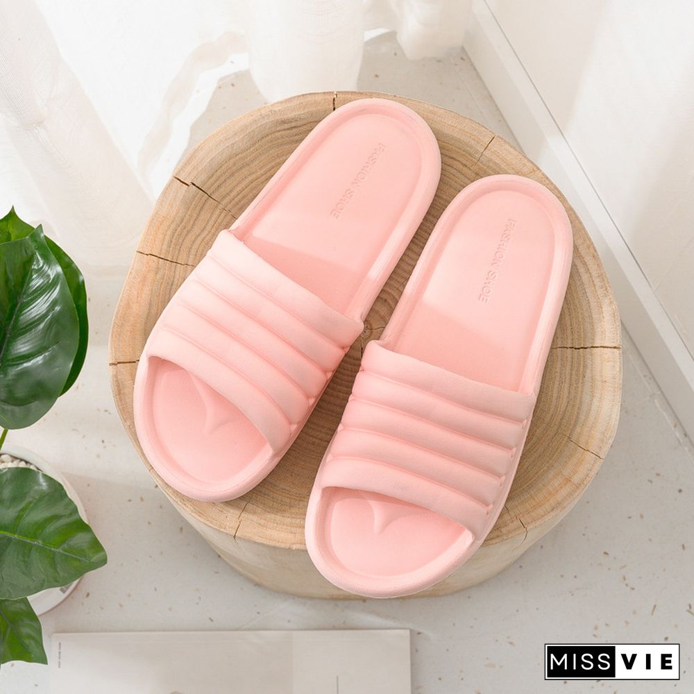 Fashion House Slippers EVA Soft Sole Slide Sandals Men Women Indoor Comfortable Non-slip Home Shower Slippers