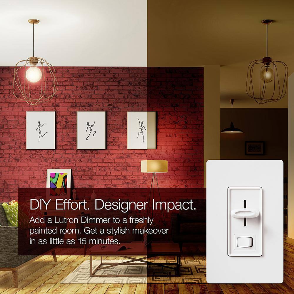 Lutron Skylark LED+ Dimmer Switch for Dimmable LED Bulbs 150W LEDSingle-Pole or 3-Way Light Almond (SCL-153P-LA) SCL-153P-LA