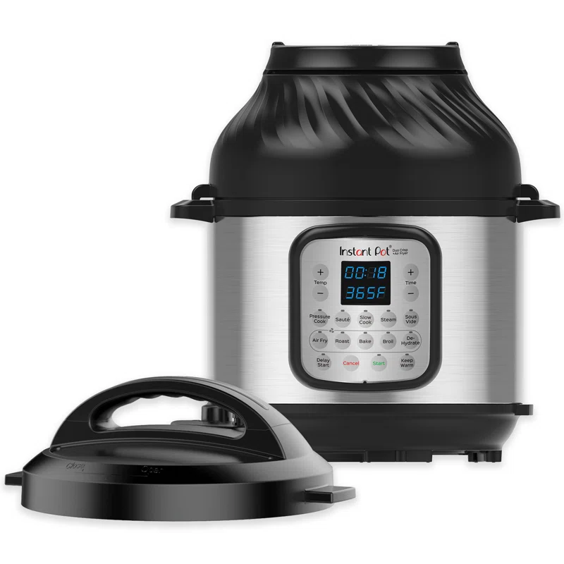 Instant Pot Duo Crisp 11-in-1 Air Fryer and Electric Pressure Cooker Combo with Multicooker Lids that Air Fries， Steams， Slow Cooks， Sautés， Dehydrates， and More， Free App With Over 800 Recipes， 8 Quart