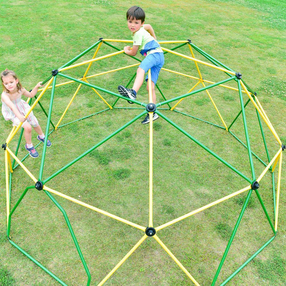 12 ft. Light Green Climbing Dome Outdoor Dome Climber Monkey Bars Play Center Rust and UV Resistant Steel LN20232403