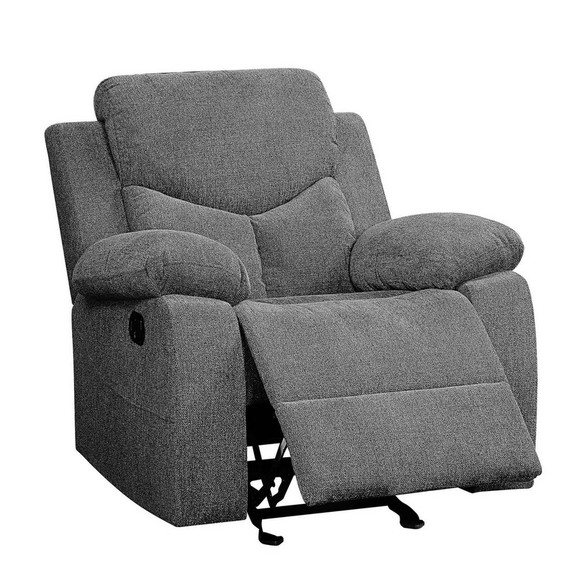 Benjara BM225898 Fabric Upholstered Glider Recline...