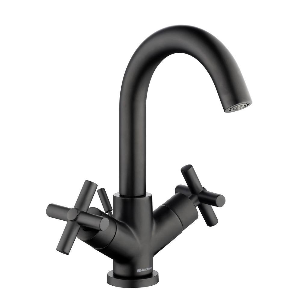 Glacier Bay Dorset Cross Single-Hole 2-Handle Bathroom Faucet in Matte Black HD67440W-6010H