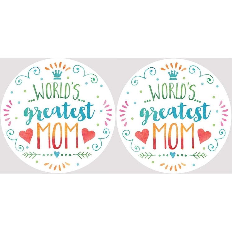 Worlds Greatest Mom Car Coasters Set of 2 - Multi