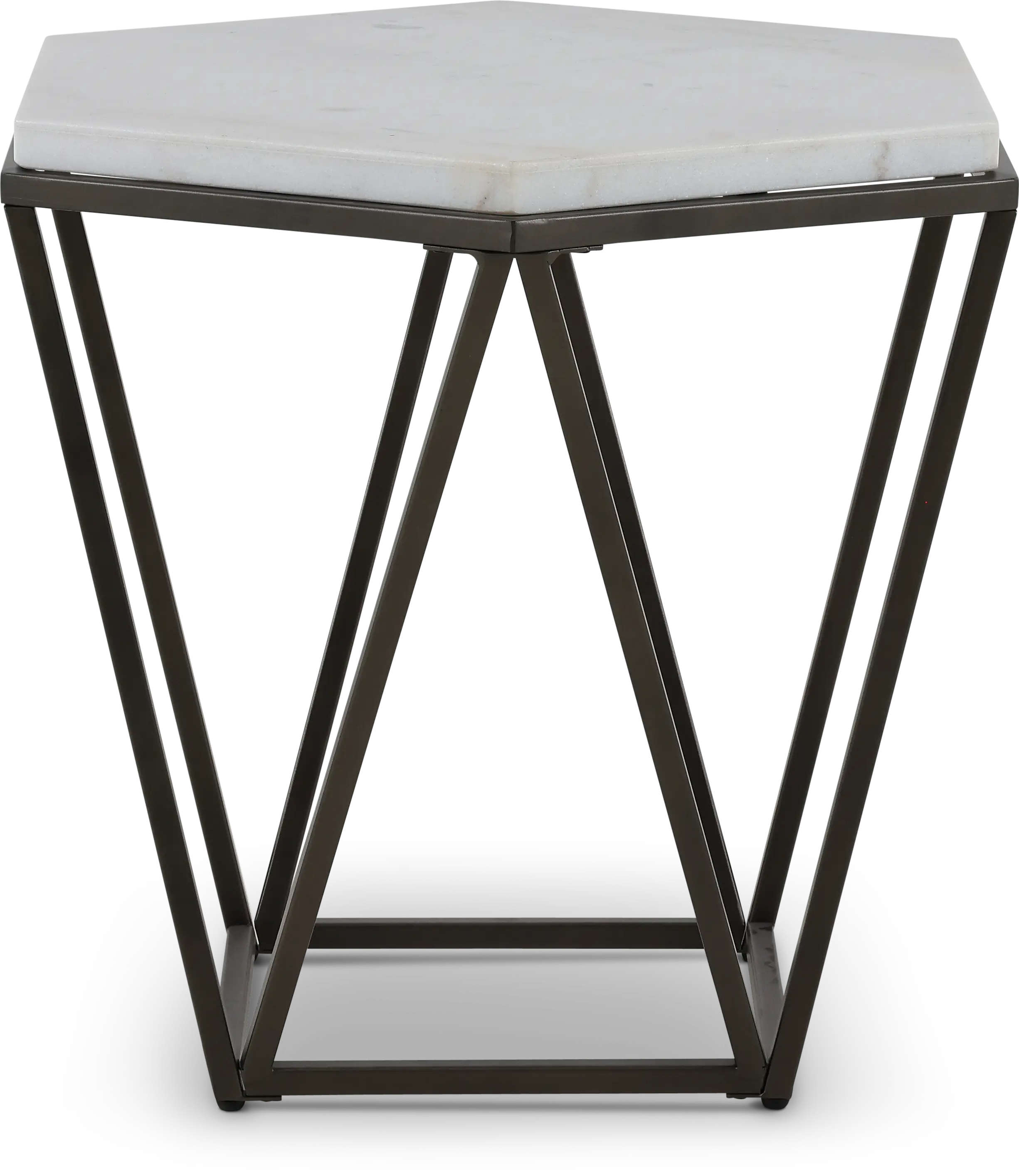 Corvus Modern End Table with White Marble