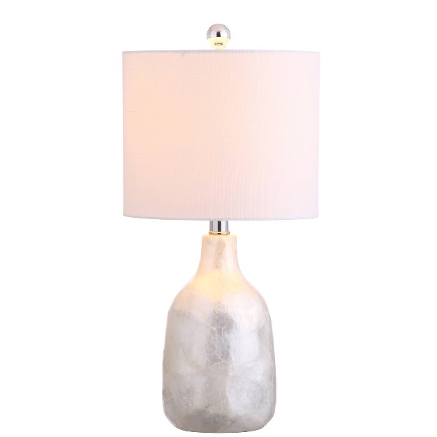 Lucille Seashell Table Lamp includes Led Light Bulb Pearl White Jonathan Y