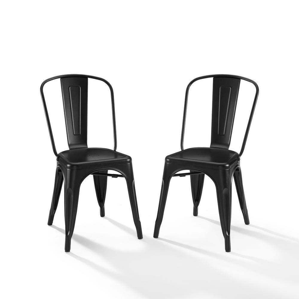 CROSLEY FURNITURE Amelia Black Metal Dining Chair (Set of 2) CF500617-MB