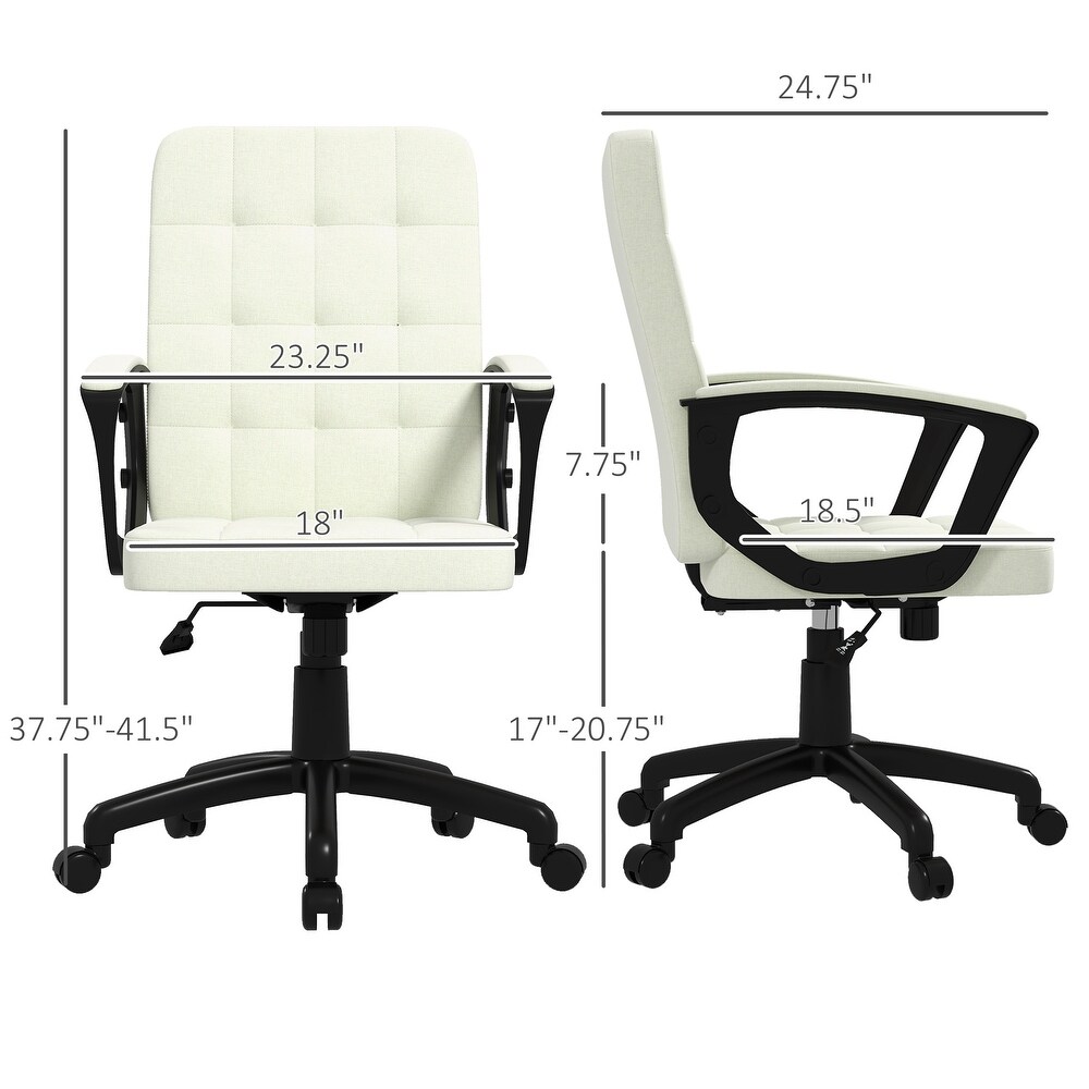 Vinsetto Fabric Office Chair  Computer Desk Chair  Swivel Task Chair with Arms  Adjustable Height