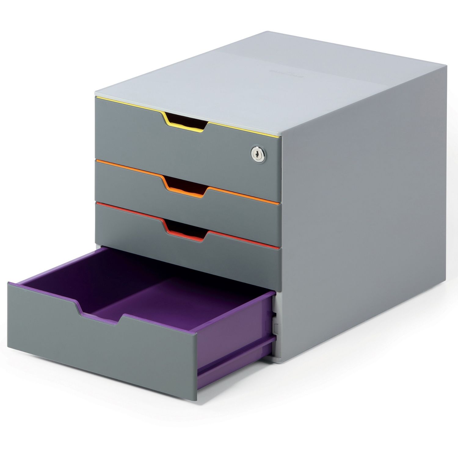 VARICOLORandreg; Keyed Lock Desktop 4 Drawer Organizer by Durable Office Products Corp. DBL760627