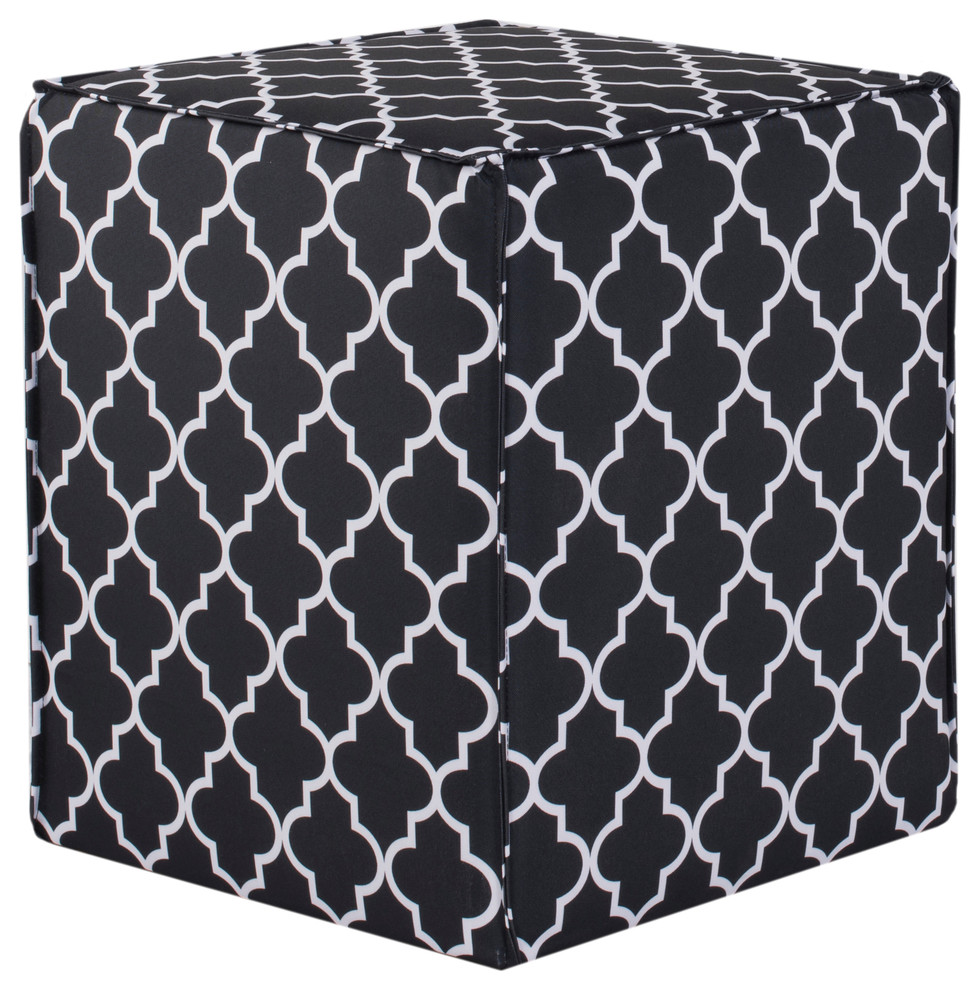 Blok Stool Pattern Black And White   Mediterranean   Footstools And Ottomans   by M2 Los Angeles Custom Furniture Manufacturing  Houzz