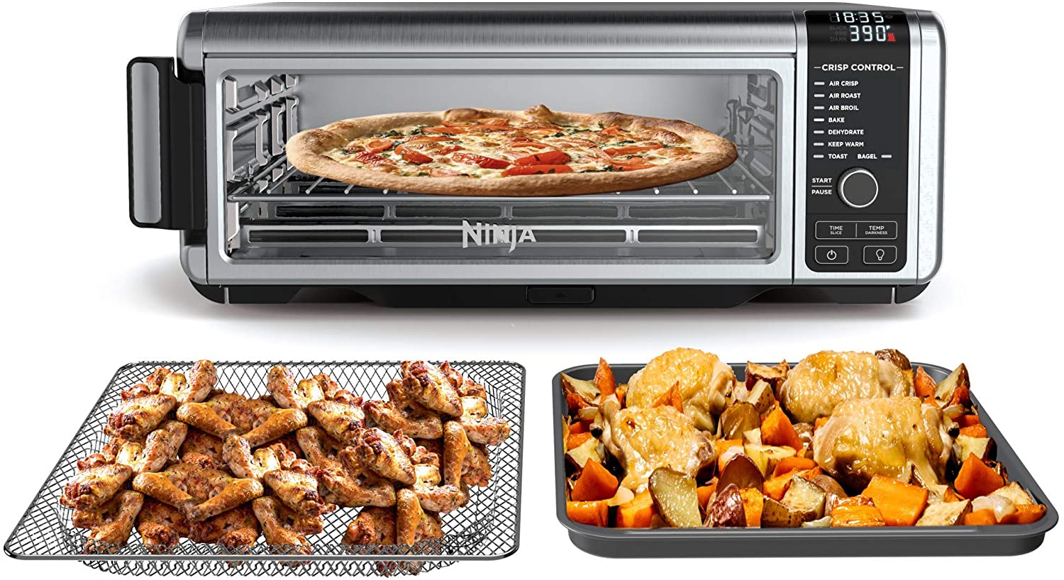 Restored Ninja Foodi FT102CO Digital Fry， Convection Oven， Toaster， Air Fryer， with XL Capacity (Stainless Steel)- (Refurbished)