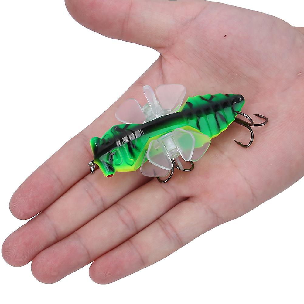 Hard Fish Lure Bionic Cicada Shape Fishing Bait With Rotating Spins Propeller Treble Hook 7.5cmy238-5