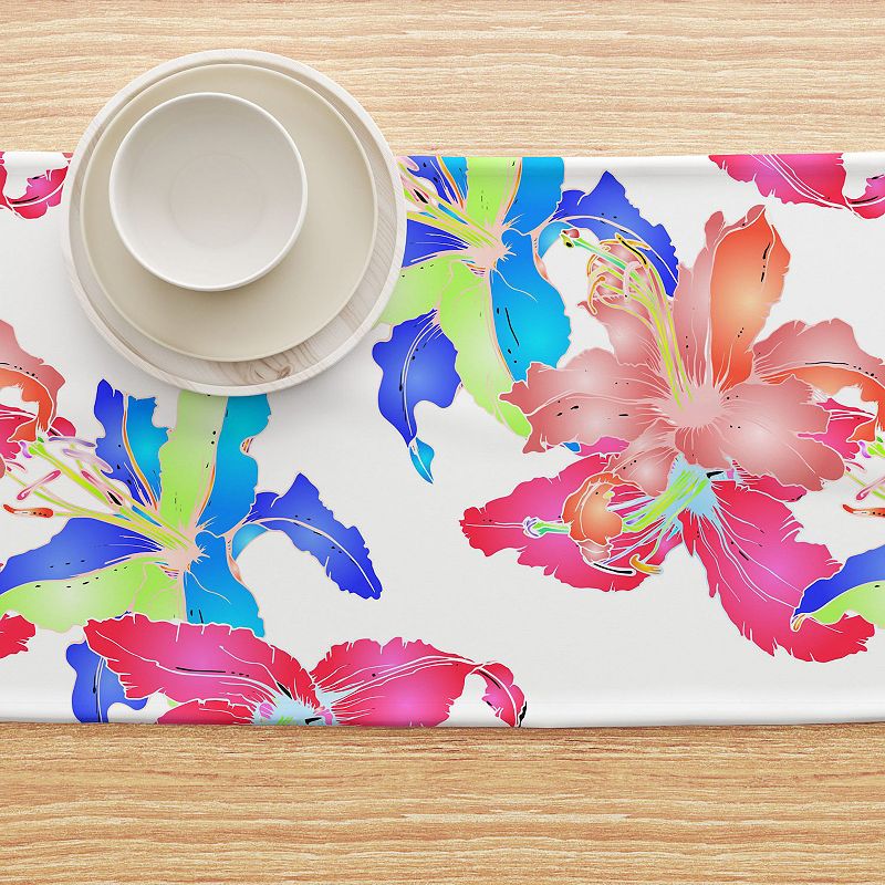 Table Runner， 100% Cotton， 16x90， Floral 88