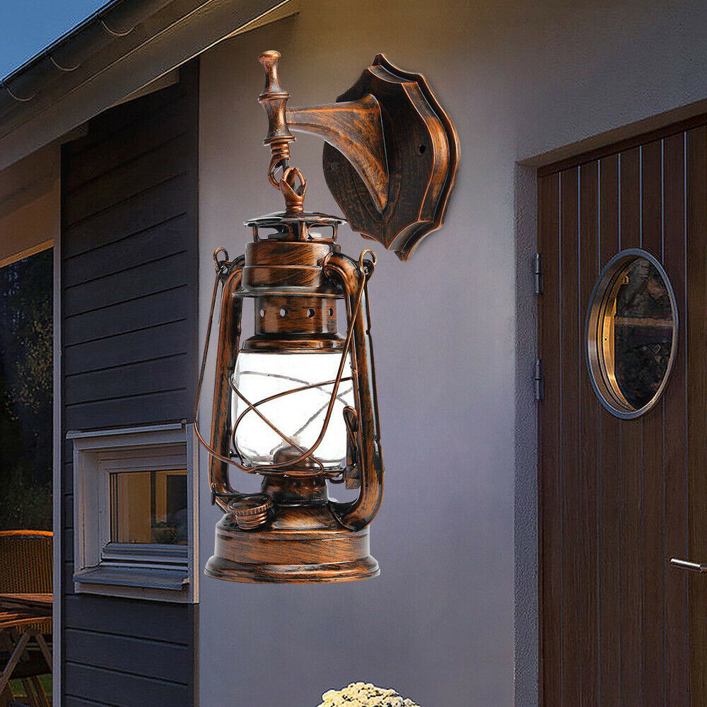 TFCFL Outdoor Wall Porch Light Vintage Lantern Lamp Wall Mounted Lighting Fixture E27