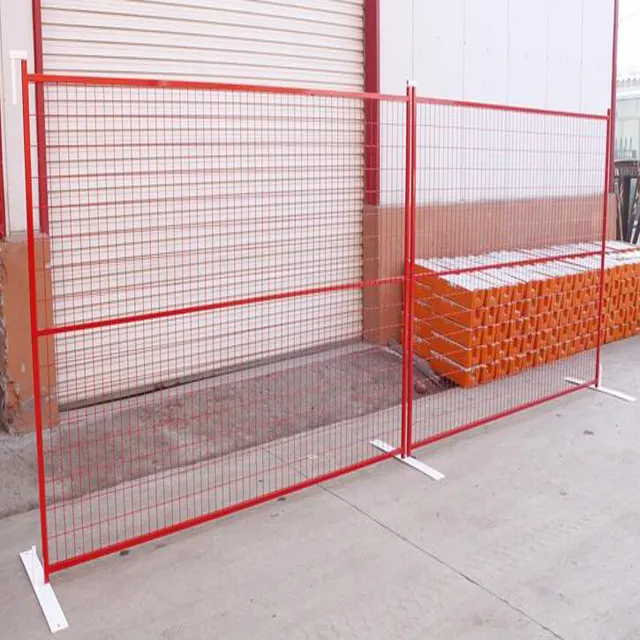 Cheap Power coated Orange color Canada easy install even 6X10FT  Construction Temporary fence panel for construction site