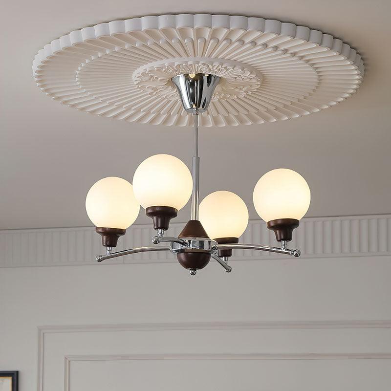 Walnut Glass Ball Chandelier