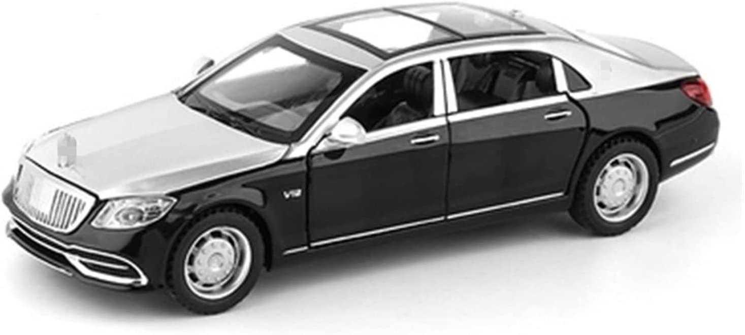 For Maybach S650 Alloy Car Model Diecasts Metal Toy Vehicles Car Model Simulation Sound And Light Collection Kids Toy Gift 1:32 (color : Black With Si