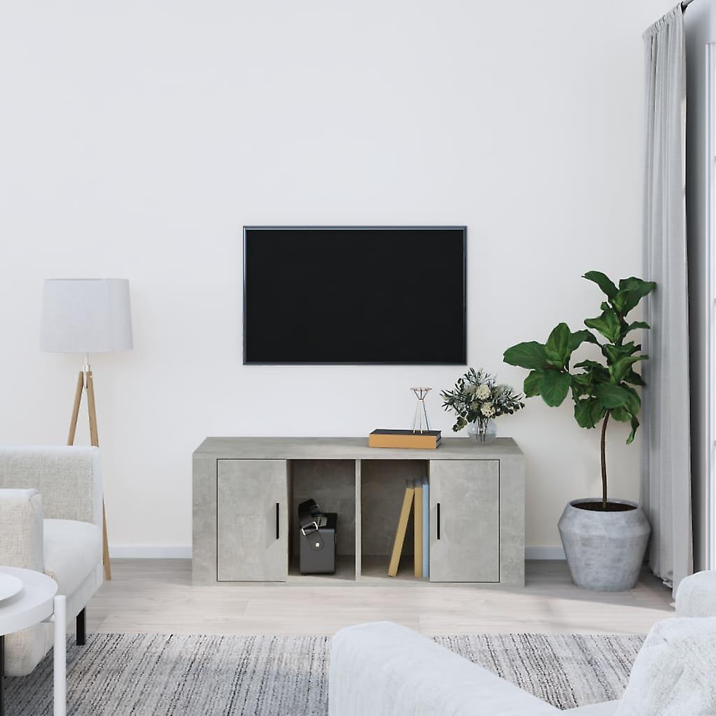 Tv Cabinet Concrete Grey 100x35x40 Cm Engineered Wood