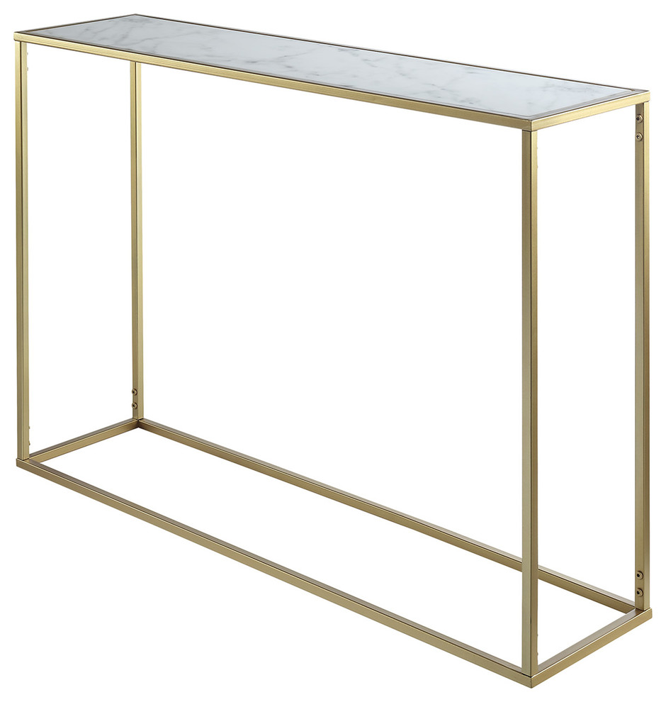 Convenience Concepts Gold Coast Faux Marble Top Console Table in Gold Metal   Contemporary   Console Tables   by ShopLadder  Houzz