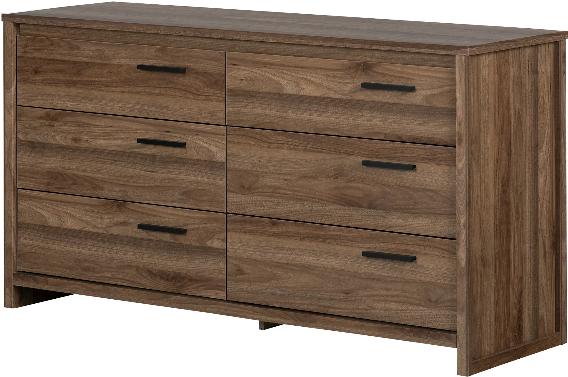 Tao Modern Walnut 6 Drawer Dresser - South Shore