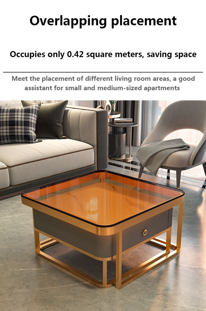 Gold/Black Nordic Coffee Table For Living Room   Modern   Coffee Table Sets   by Miron Demid LLC  Houzz