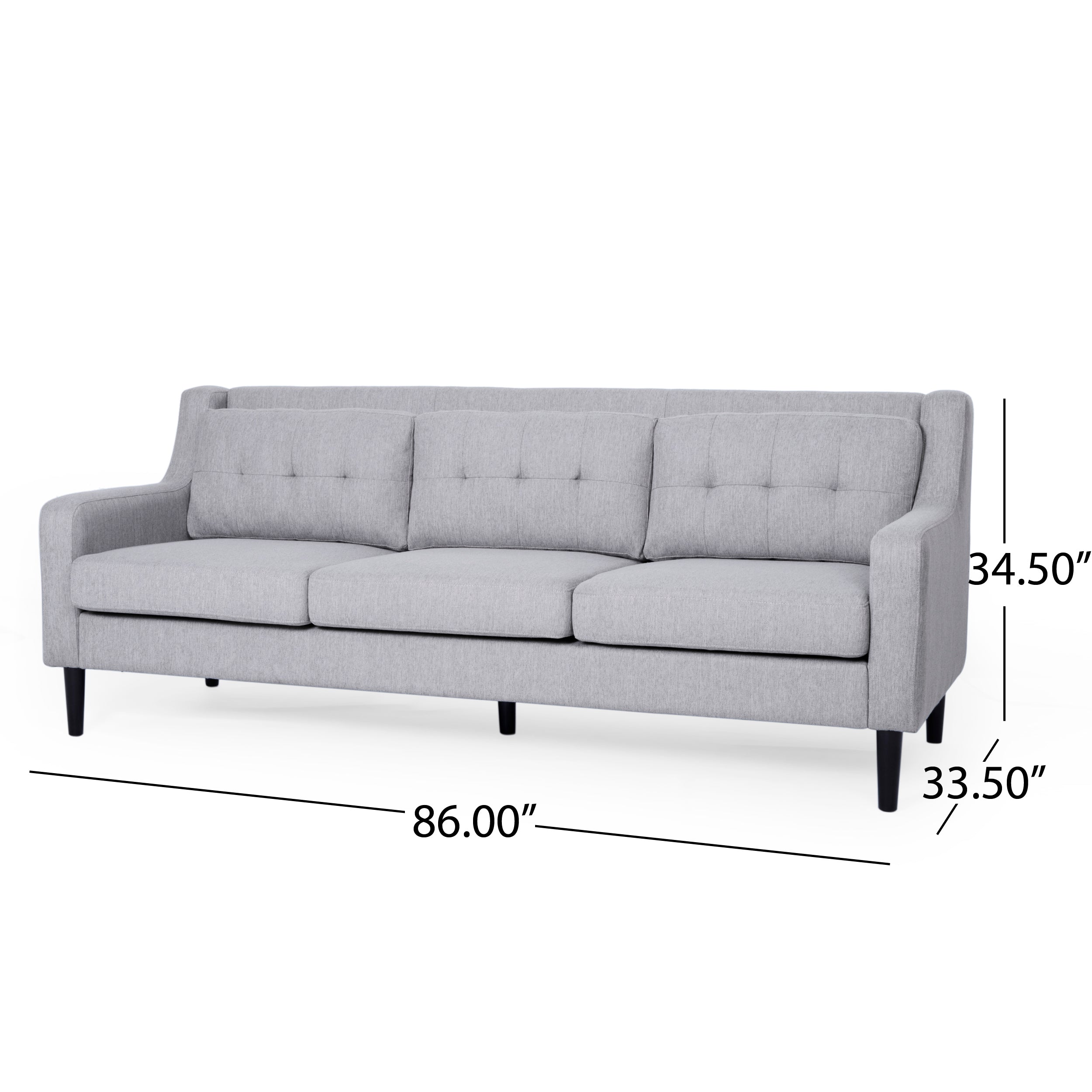 Daelynn Tufted Fabric 3 Seater Sofa