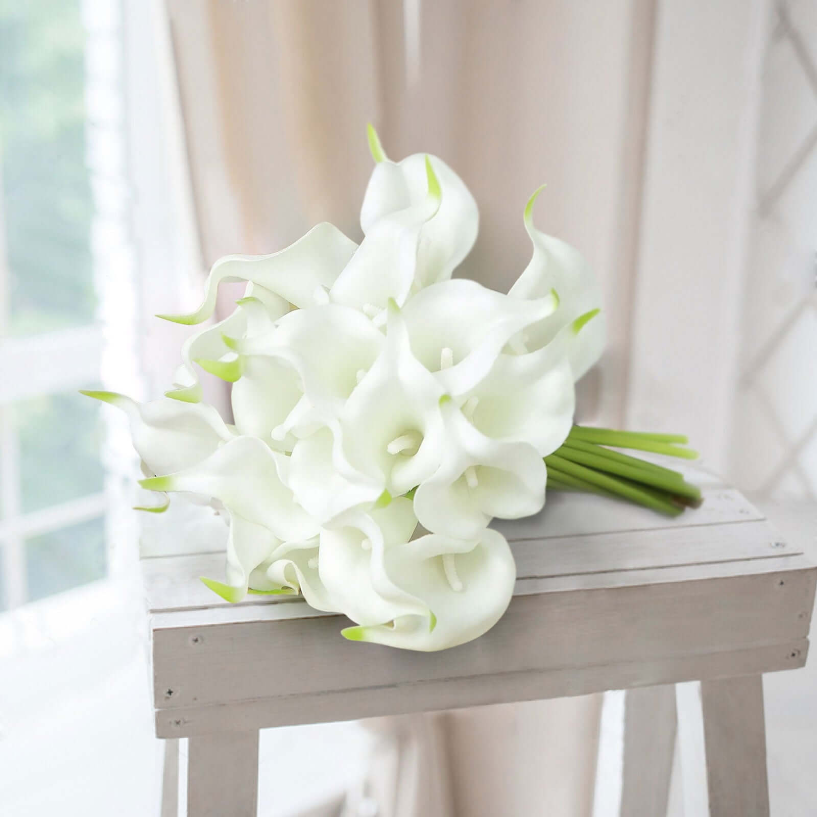 20 Stems White Artificial Poly Foam Calla Lily Flowers 14