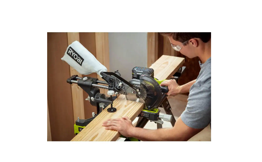 RYOBI PBT01B-PBP004 ONE+ 18V Cordless 7-1/4 in. Sliding Compound Miter Saw with HIGH PERFORMANCE Lithium-Ion 4.0 Ah Battery